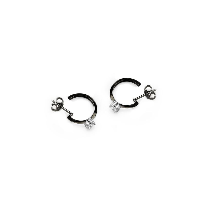 Black gold 'balance' hoop earrings BALANCE | OR XS 1MRQ P/FARAU9N CT. 0,18